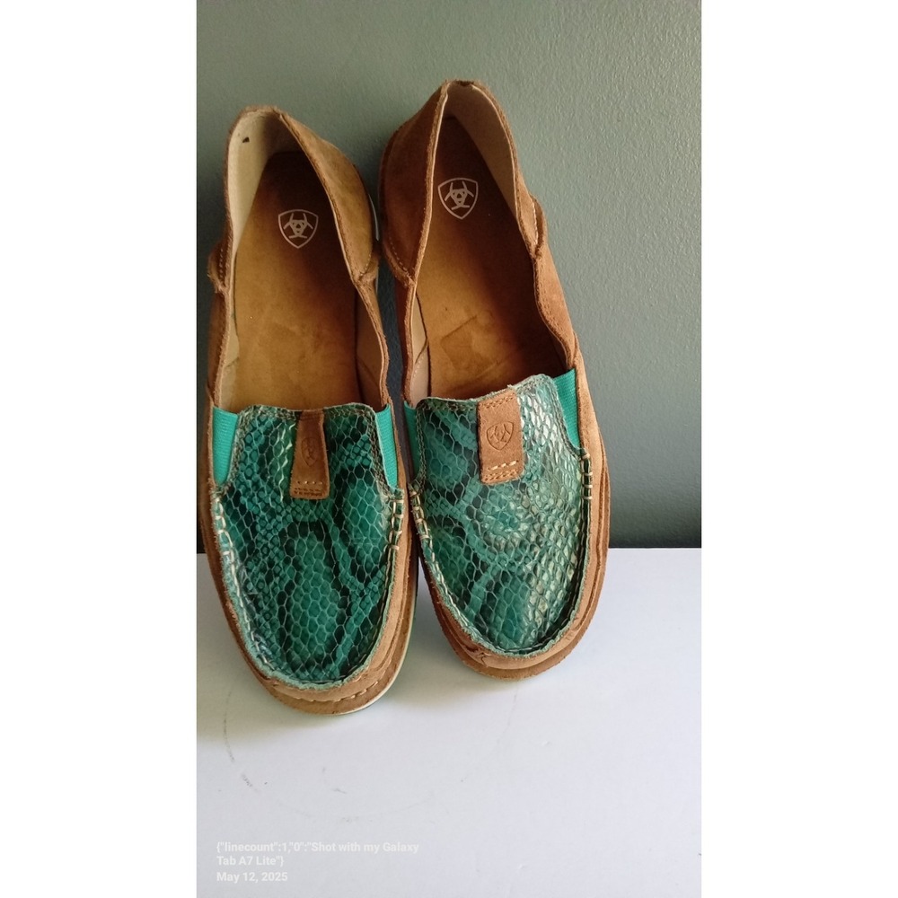 Ariat Moccasin Loafers Snake Print Slip On Casual Comfort Shoes